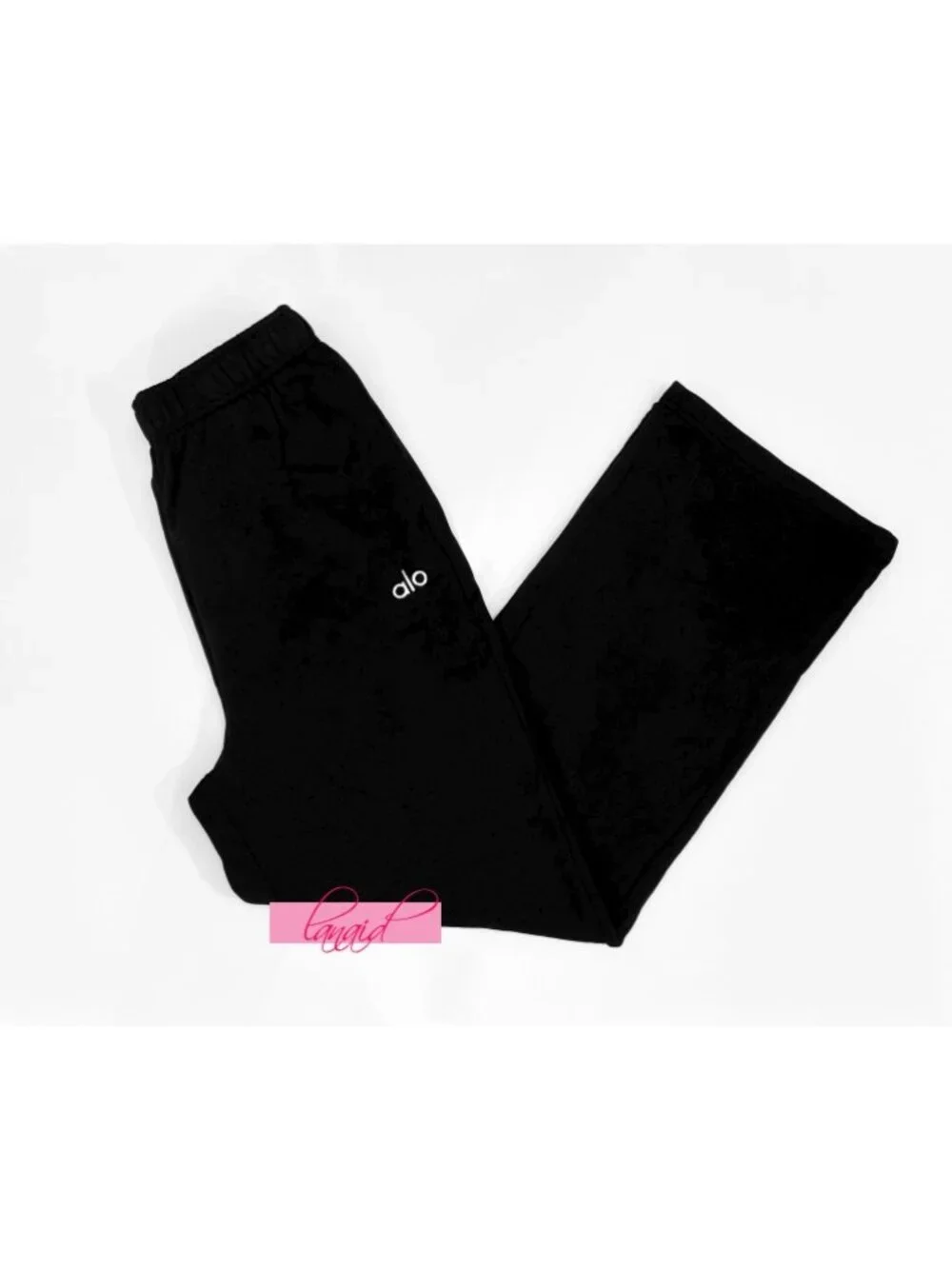 Alo Accolade Straight Leg Sweatpant Black Fleece Sweats Lounge Traveling Joggers